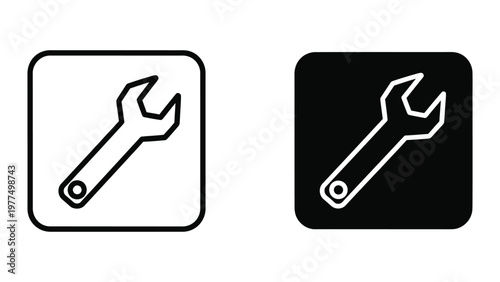 Contrast between wrench icons on light and dark backgrounds