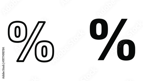 Two contrasting styles of zero percentage symbols displayed side by side.