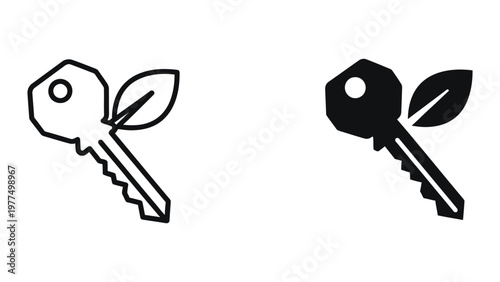 Creative depiction of keys growing leaves as if they were plants