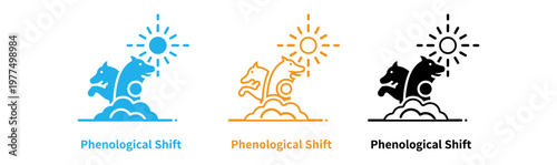 Phenological shift illustration comparing animal behavior across time