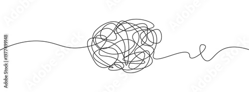 Scribble line tangled mind doodle mental health design vector