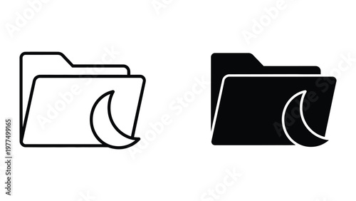 Contrasting folder icons with a wave symbol indicating different file types or statuses