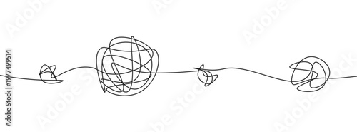Scribble tangled untangled mind and chaos line doodle mental health design vector