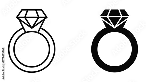 Comparison of two distinct engagement ring designs with solitaire diamonds on plain bands