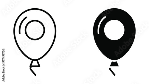 Contrast between a white and black balloon illustration with tails