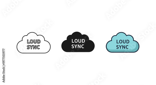 loud sync cloud logos, colorful cloud icons