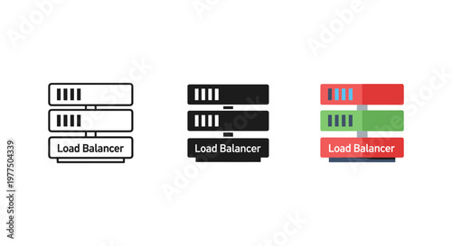 load balancer server icons set