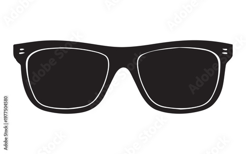 black sunglasses vector illustration, flat design eyewear