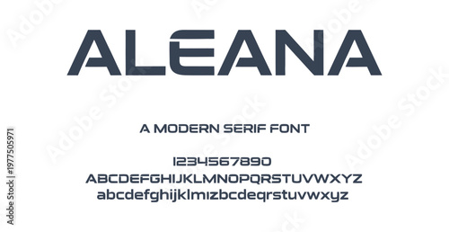 A modern serif font named Aleana is showcased on a clean white background
