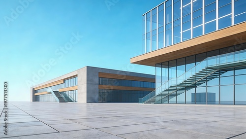 Modern Overhanging Glass Building
