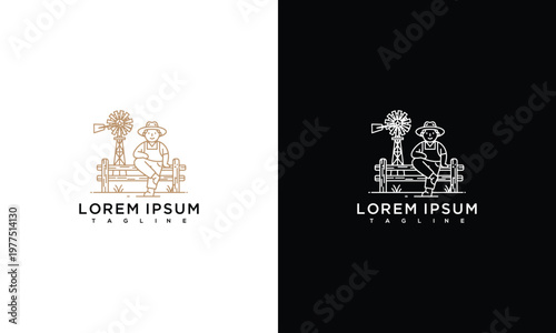 Rustic Cowboy Silhouette Logo