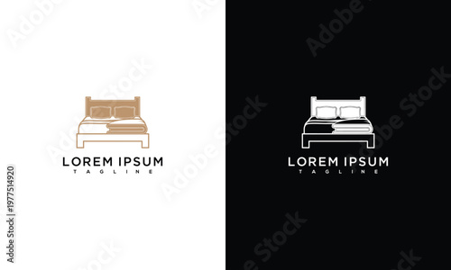 Modern Bed Logo Design Templates 