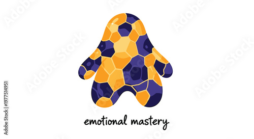 Emotional mastery, mosaic art, abstract illustration, vector icon