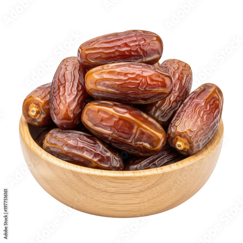 A bowl of dates isolated on transparent background