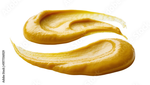 Photos Two dollops of yellow mustard sauce, isolated on transparent background