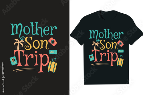 Mother Son trip -LOVE ME- Text, typography, illustration, mug, hoodie.