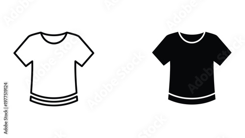 Comparison of a white and black short-sleeved t-shirt with striped cuffs