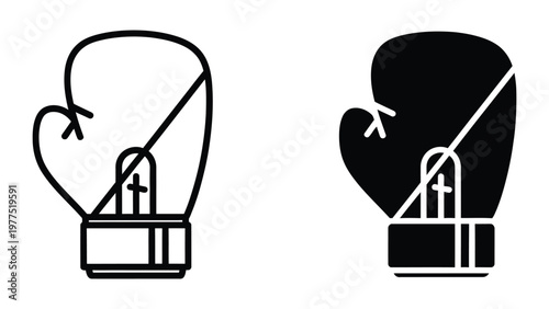 Boxing gloves holding a small cross on a pedestal