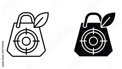 Contrast between a transparent and an opaque shopping bag with a target symbol.