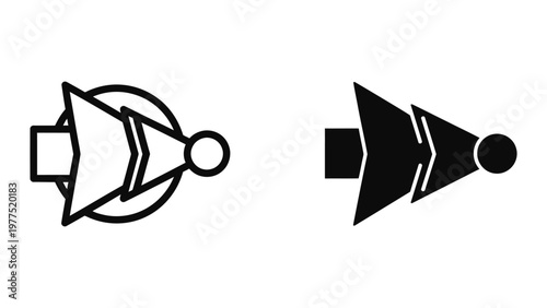 Contrast between a monochrome and filled speaker icon design variations