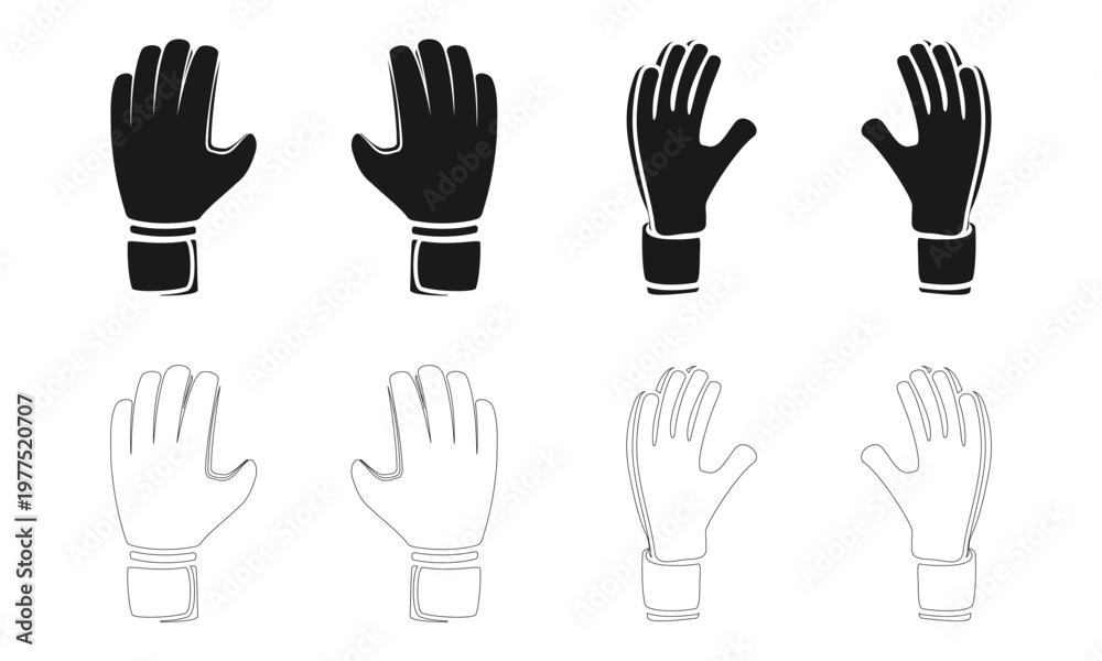 Obraz premium football goalkeeper gloves icon vector illustration isolated on white background.