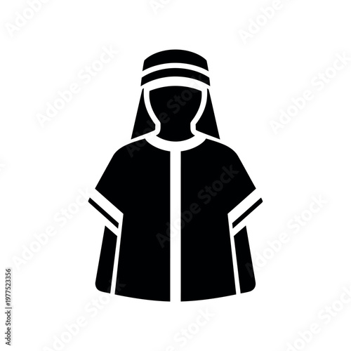 Silhouette of a woman wearing abaya.