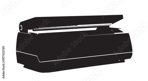 Black stapler, office stapler, vector staple, desktop stapler, stationery icon