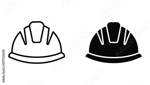 Comparison of hard hats with different designs and styles