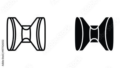 Contrast between hollow and solid cylindrical objects with central constrictions