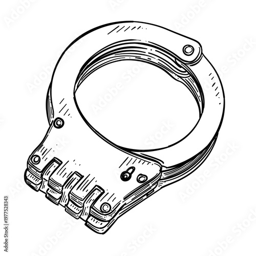  handcuff vector line art hand drawn illustration