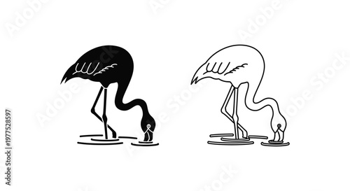 Flamingo Illustration: Minimalist Art & Design Vector