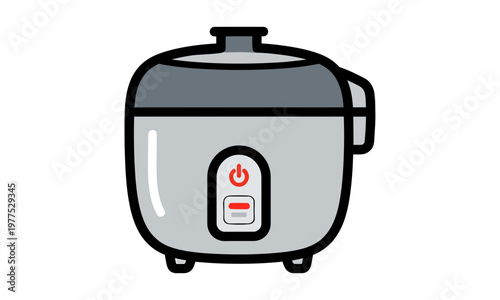 Modern grey and black electric rice cooker icon