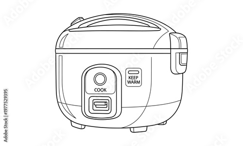 Electric rice cooker appliance outline icon
