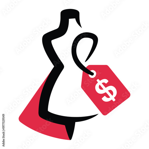 Fashion mannequin with a price tag indicating a sale or discount offer