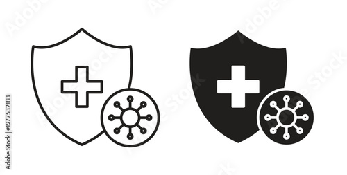 Konstfotografi Immunity icon in black color. Vector icons on white background