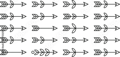 Collection of various arrow designs and symbols for graphic use  multiple styles included
