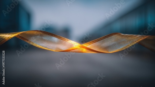 Golden Ribbon Fluttering in the Wind