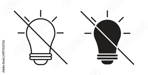 Light off icon in black color. Vector icons on white background