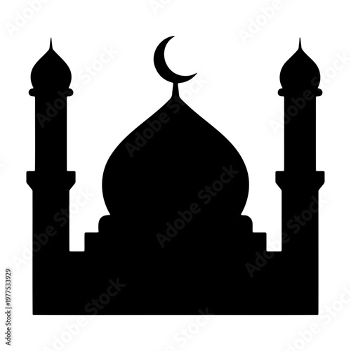 Mosque silhouette vector design for islamic architecture and ramadan kareem background design use