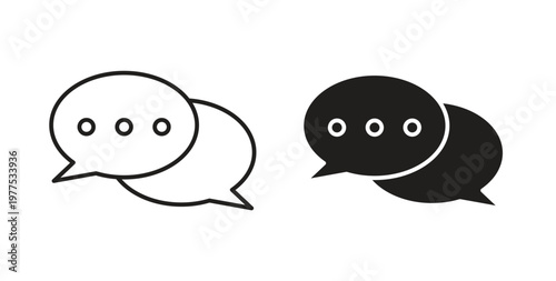 Live chat icon in black color. Vector icons on white background