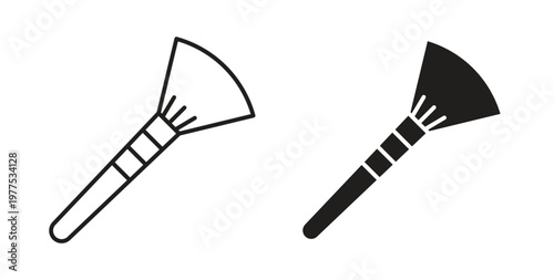 Makeup brush icon in black color. Vector icons on white background