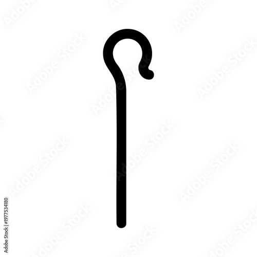 Fotografie Simple shepherd crook vector illustration for religious symbols and design eleme