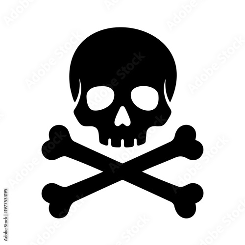 Skull and crossbones vector image for danger warning or pirate symbol graphic design element usage