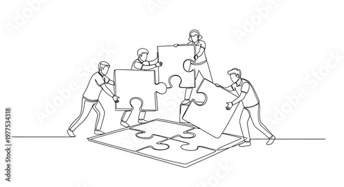 Teamwork and collaboration concept illustration.