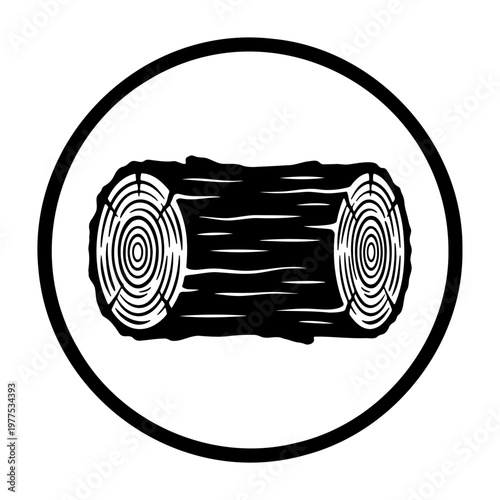 Wood log icon vector illustration of tree trunk lumberjack woodpile timber industry logging cut wood