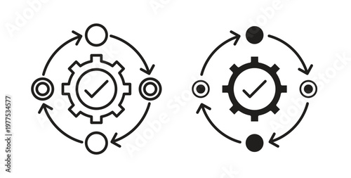Methodology icon in black color. Vector icons on white background