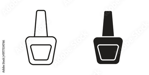 Nail polish icon in black color. Vector icons on white background