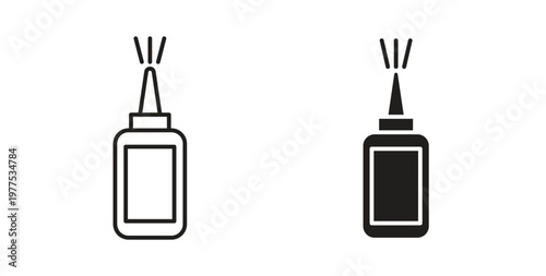 Nasal spray bottle icon in black color. Vector icons on white background