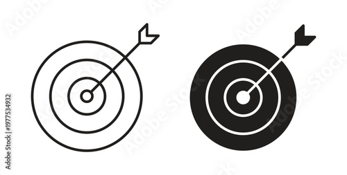 Objectives icon in black color. Vector icons on white background