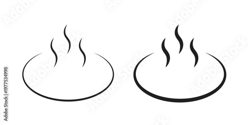 Onsen icon in black color. Vector icons on white background
